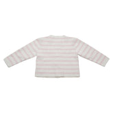 ディオール ボーダー カーディガン サイズ:18 ホワイト ピンク コットン カシミヤ レディース Dior 【中古】